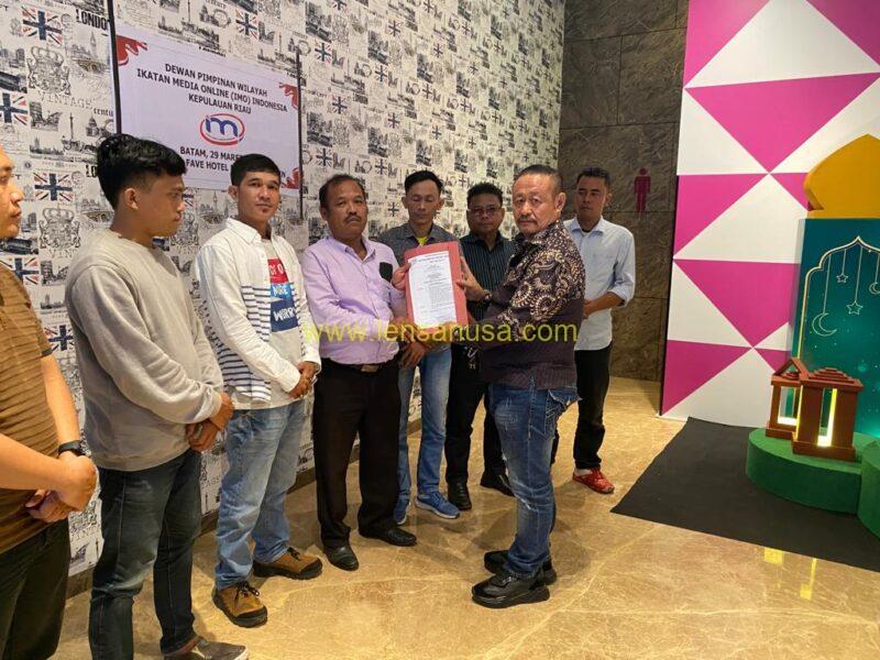 Sekretaris Jenderal IMO Indonesia, Saudara Hondro saat Melantik Pengurus DPW IMO Propinsi Kepri