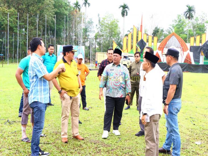 Menjelang H-3 Pembukaan Pada Tanggal 13 Maret 2023 Sekretaris Daerah Kabupaten Kampar Drs. Yusri, M.Si kembali melakukan kesiapan Di Lapangan Terutama Astaka Sebagai Pusat Pelaksanaan MTQ.