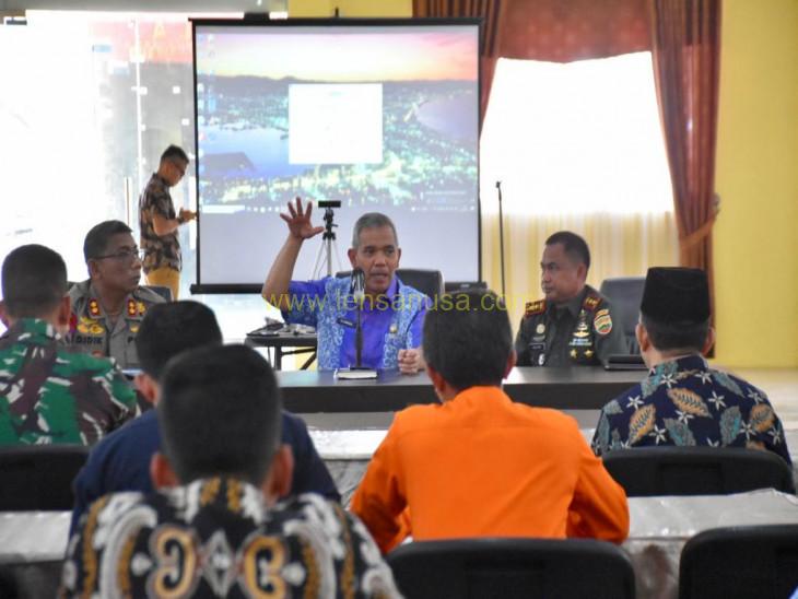 Rapat Koodinasi Lintas Sektoral Dalam Rangka kesiapan Menghadapi Idul Fitri 1444 H secara Virtual Di Ruang Data Mapolres Kampar.
