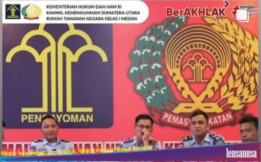 Rutan Kelas I Medan Kanwil Kemenkumham Sumut menggelar kegiatan Upacara Bendera, di lapangan upacara Rutan kelas I Medan.