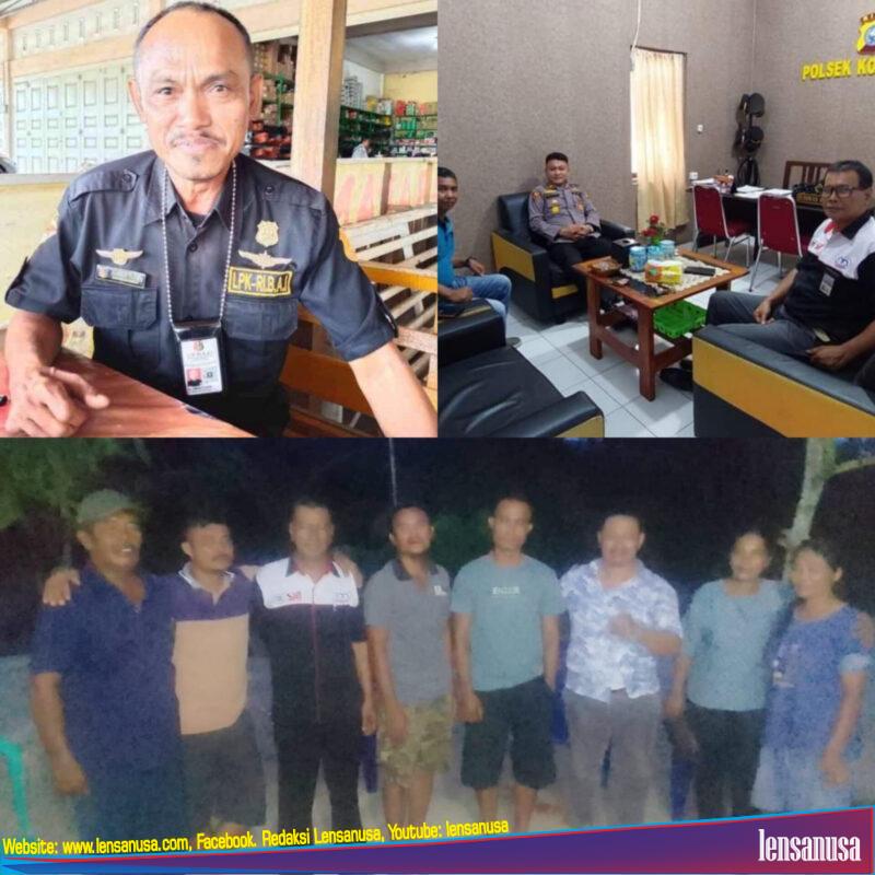 Sekretaris DPW LPK-RI BAI, Ali Amran Piliang dan Kapolsek Koto Gasib, IPTU Budiman S. Dalimunthe, S.H., M.H., serta beberapa orang oknum diduga utusan pelaku saat mendatangi rumah Korban.