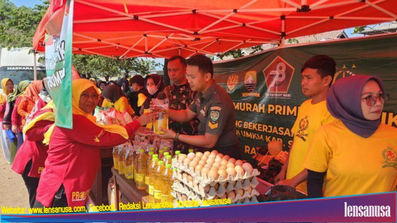 Pelaksanaan Bazzar Operasi Pasar Murah dari UKM Sambut HUT TNI Ke-78 Paseh Sumedang
