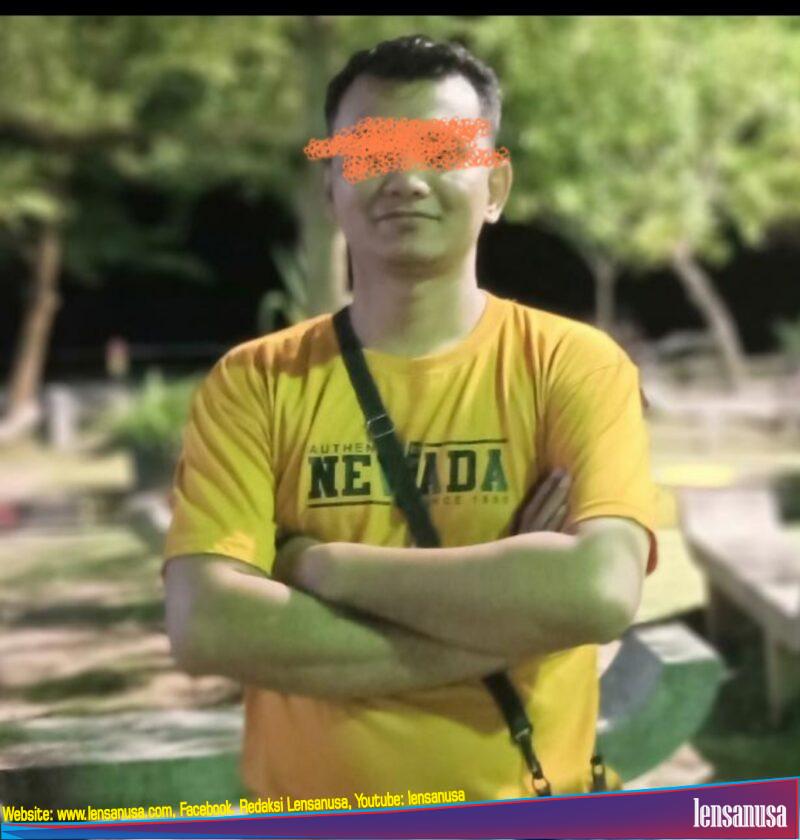 Foto : Terduga Pelaku KDRT Inisial AL yang dilaporkan di Polres Nias, Kamis (02/11/2023).