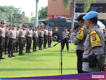 Gelar pasukan di halaman Mapolres Bantul