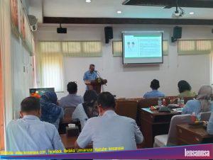 Tampak bupati Bantul memberikan pemaparan laporan.