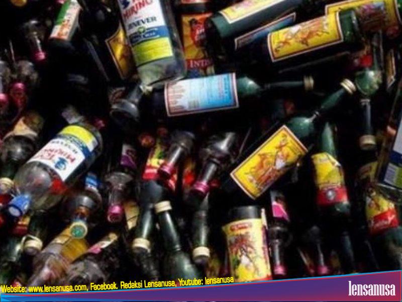 Gambar ilustrasi berbagai merk minuman keras. (Foto.Istw)